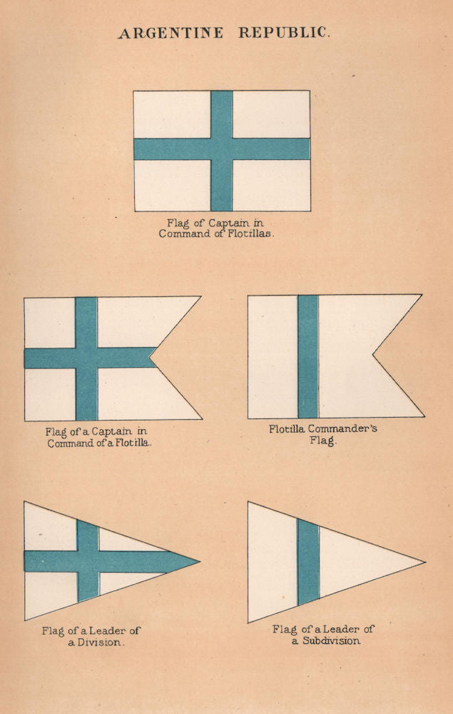 ARGENTINA FLAGS. Flotilla Captain Commander Subdivision Division Leader 1916